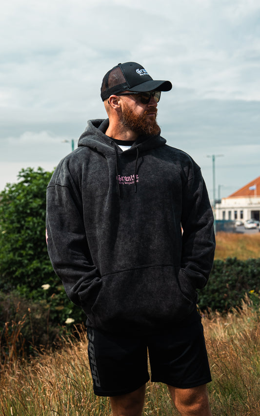 Ultra Pink acid wash hoodie