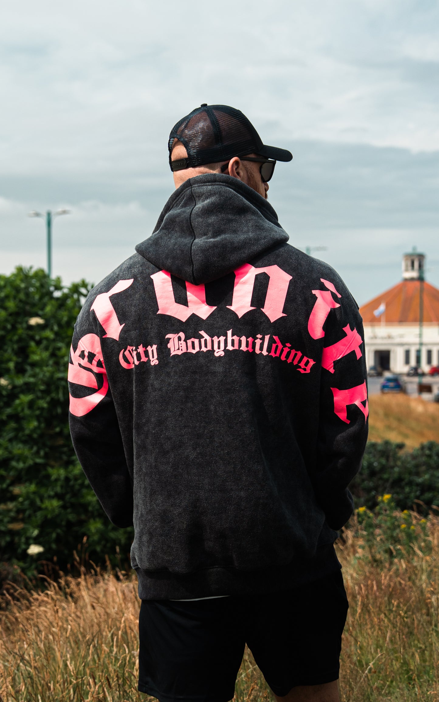 Ultra Pink acid wash hoodie